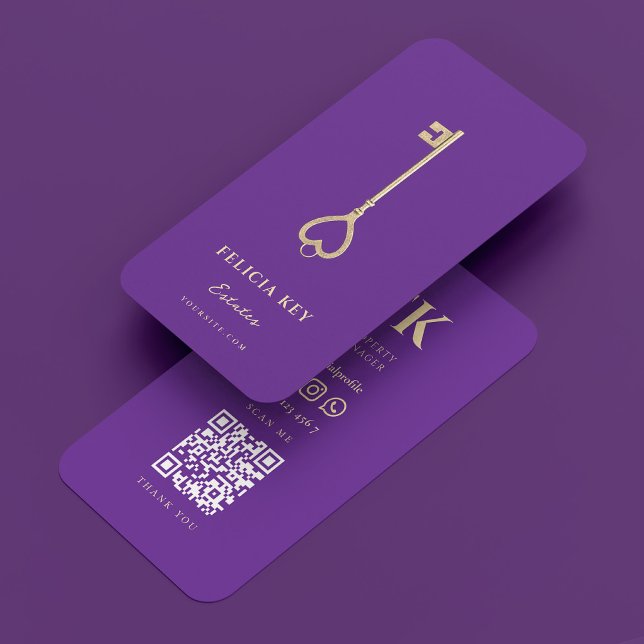 Carte De Visite Realtor Key Immobilier Mortgage Royal Purple (Realtor Key Real Estate Mortgage Royal Purple Business Card
)