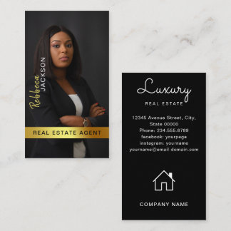 Carte De Visite Realtor Real Estate Agent Ajouter Monogramme photo
