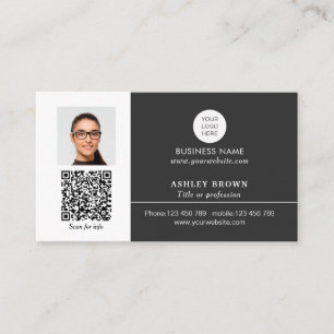 Carte De Visite Realtor Simple Modern Professional Code QR photo