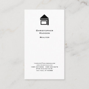 Carte De Visite Realtor simple noir professionnel