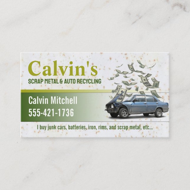 Carte De Visite Rebut de métaux et recyclage automobile (Devant)