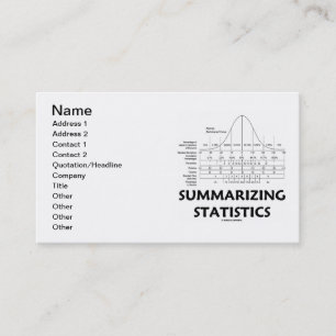 Carte De Visite Récapitulant des statistiques (distribution de
