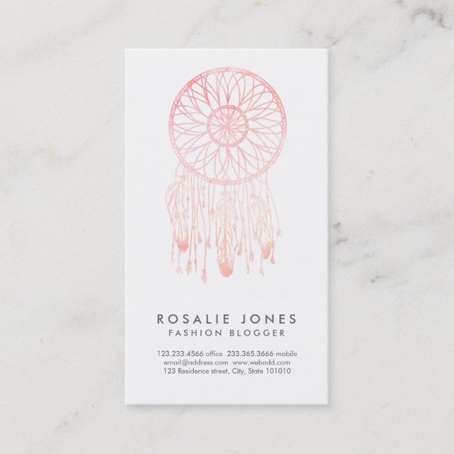 Carte De Visite Receveur de corail de rêve d'aquarelle lunatique (Devant)