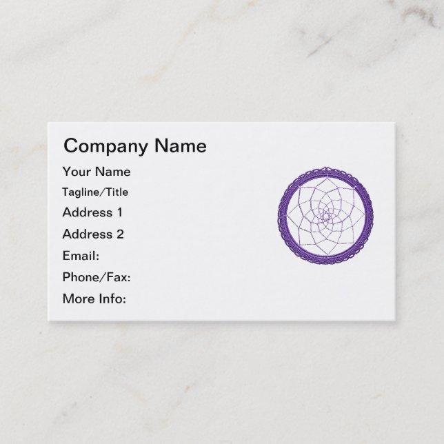 Carte De Visite Receveur pourpre spirituel de rêve de Natif (Devant)