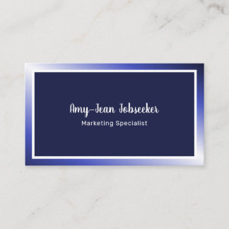 Carte De Visite Recherche d'emploi classique Marine Ombre Simple M