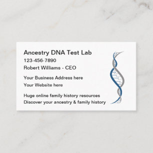 Carte De Visite Recherche sur les ancêtres de la famille ADN