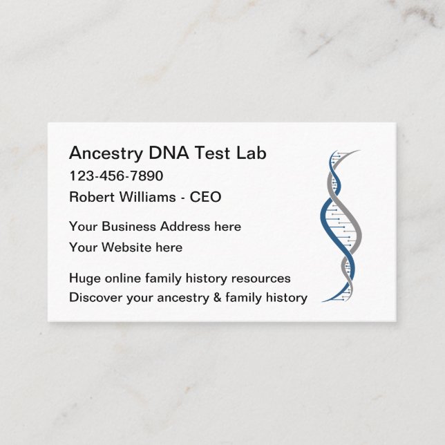 Carte De Visite Recherche sur les ancêtres de la famille ADN (Devant)
