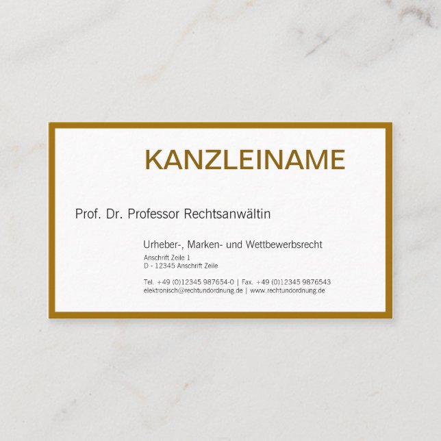 Carte De Visite Rechtsanwalt Visitenkarte (Devant)
