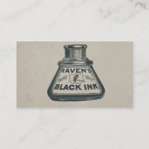 Carte De Visite Récipient à l'encre noire vintage de Ravens