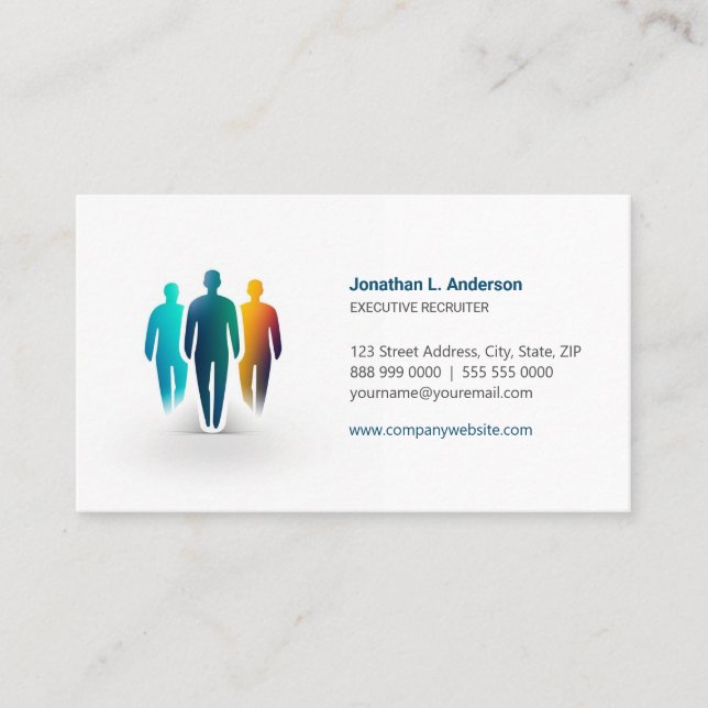 Carte De Visite Recrutement Agence Chasse au chef Recruteur (Devant)
