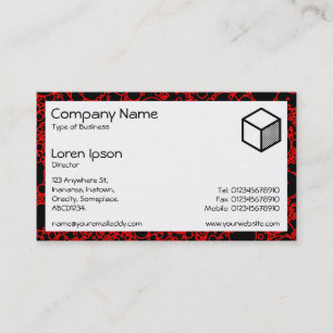 Carte De Visite Rectangle - Bulles en rouge