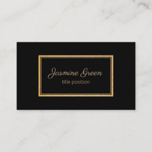 Carte De Visite Rectangle noir Parties scintillant or