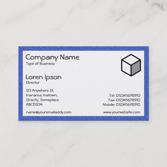 Carte De Visite Rectangle - Plastique bleu (Devant)