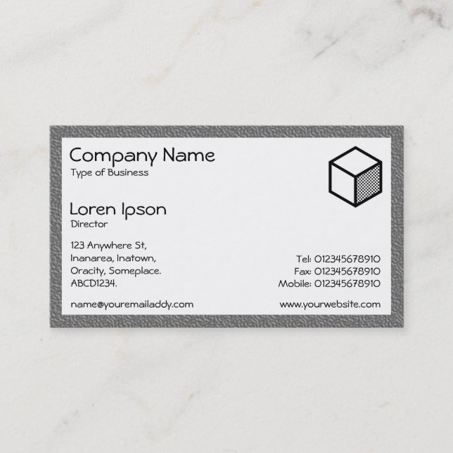 Carte De Visite Rectangle - Plastique Gris (Devant)