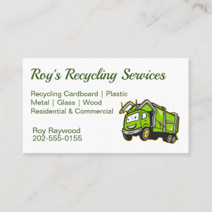 Carte De Visite Recyclage Camion à ordures