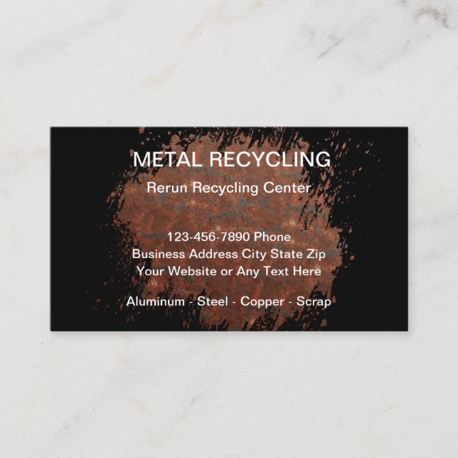 Carte De Visite Recyclage Et Rebut De Métal (Devant)