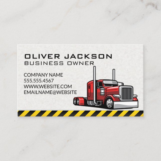 Carte De Visite Red 18 Wheeler | Truck Driver (Devant)