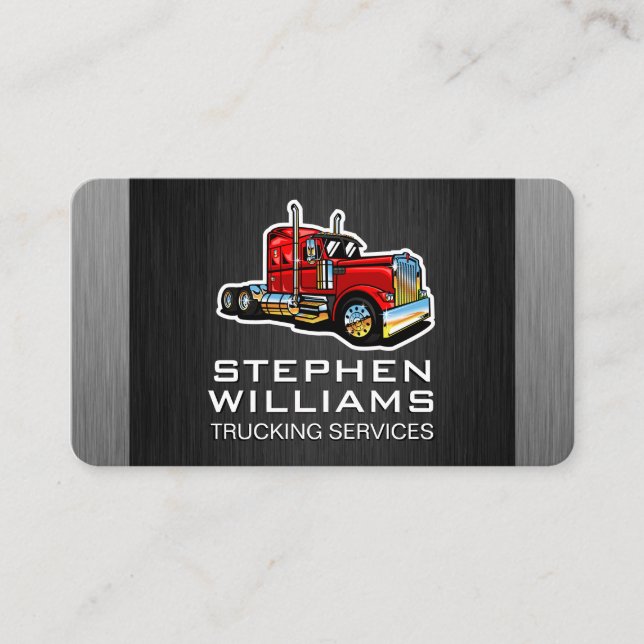 Carte De Visite Red Big Rig | Camionnage | Pilote (Devant)
