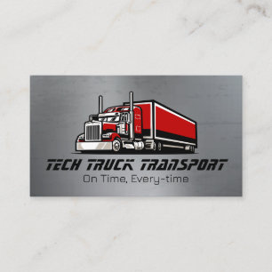 Carte De Visite Red Big Rig   Chauffeur de camion   Transport
