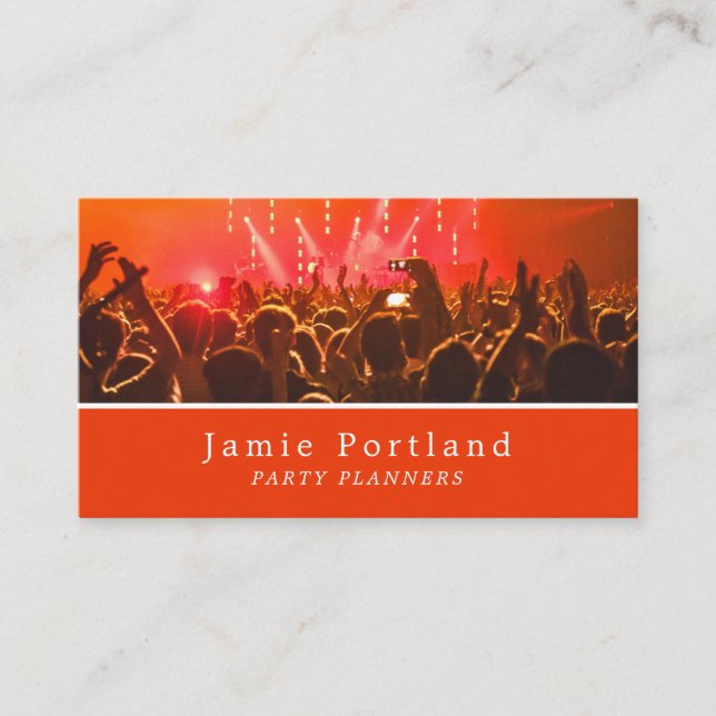 Carte De Visite Red Concert Crowd, organisateur d'événements (Devant)