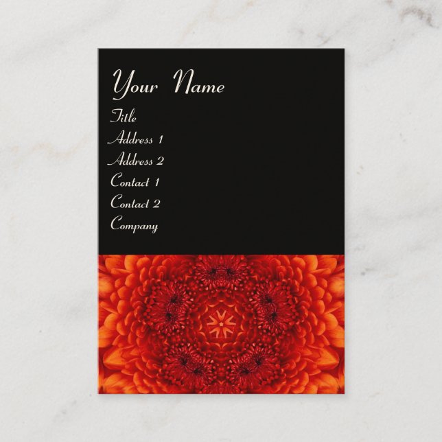 Carte De Visite RED DAHLIA, noir rouge blanc (Devant)