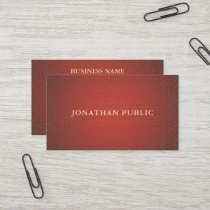 Carte De Visite Red Gold Elegant Damask Elite Professional Luxe