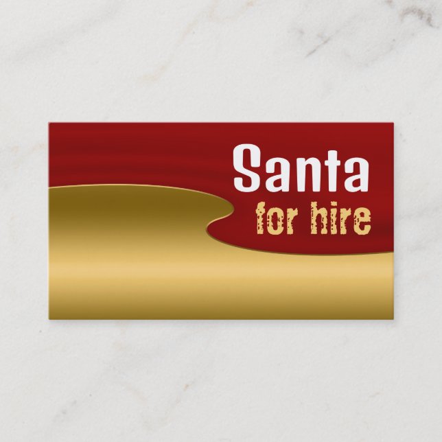 Carte De Visite Red & Gold, Santa Claus Entertainer (Devant)