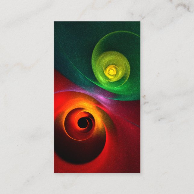 Carte De Visite Red Green Yin Yang Moderne Motif d'art Abstrait #2 (Devant)