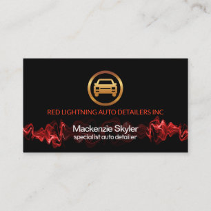 Carte De Visite Red Lightning Pulse Silver Car Logo Auto Détail