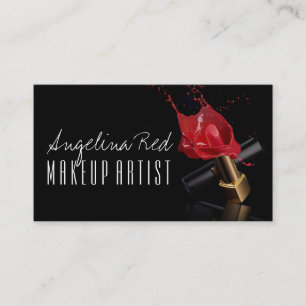 Carte De Visite Red Lipstick Splash Maquillage Artiste Beauté Salo