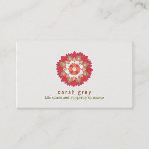 Carte De Visite Red Lotus Flower Santé & Bien-être Élégant Floral