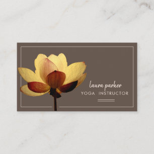 Carte De Visite Red Lotus Yoga Instructeur Méditation Zen Vintage