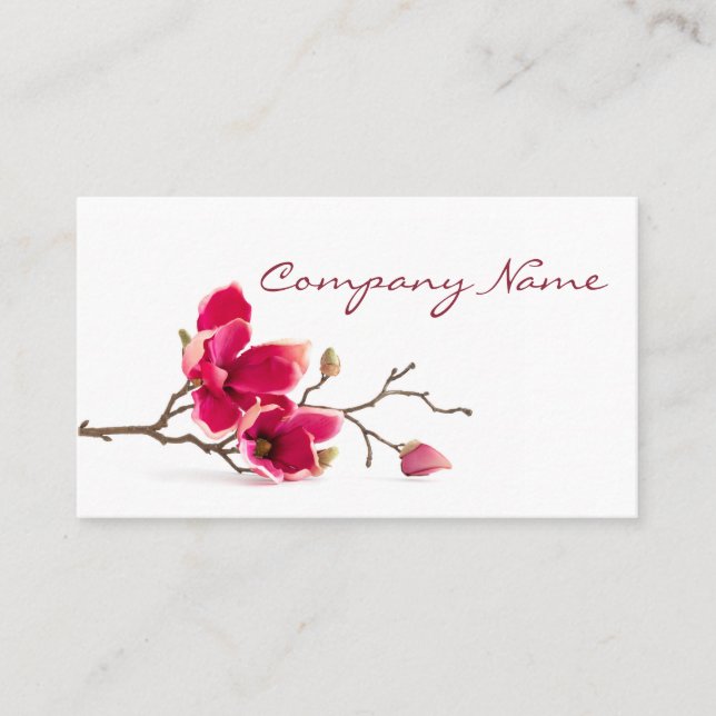 Carte De Visite Red Magnolia Blossom Beauté Spa Relaxiation (Devant)
