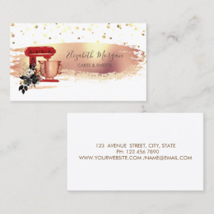 Carte De Visite Red Mixer Gold Dots, Coup de pinceau