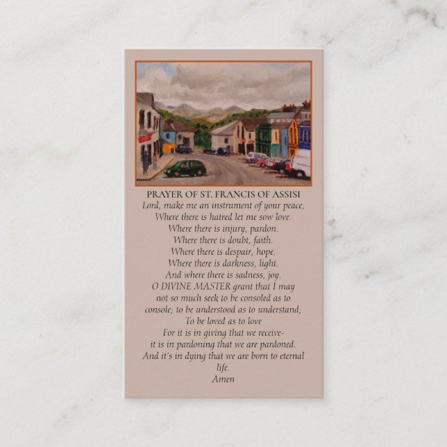 Carte De Visite Red Orange Green Blue Ireland Prayer Card (Devant)