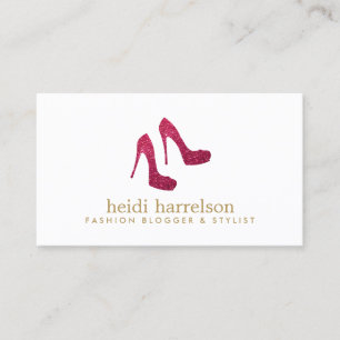 Carte De Visite Red Parties scintillant Heels Boutique Fashion Sty
