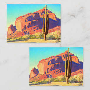 Carte De Visite Red Rocks and Cactus par Maynard Dixon