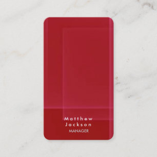 Carte De Visite Red Tendy Modern Plain Professional Manager