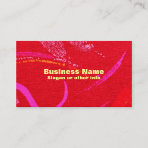 Carte De Visite Red Textured Background with Squiggles and Shapes