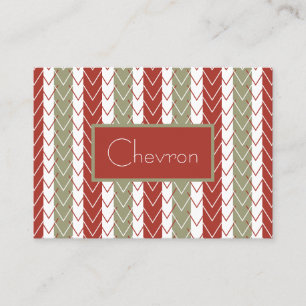 Carte De Visite Red Turquoise Chevron Stripe