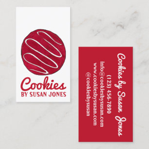 Carte De Visite Red Velvet Cookie Boulangerie Pâtisserie Chef Busi