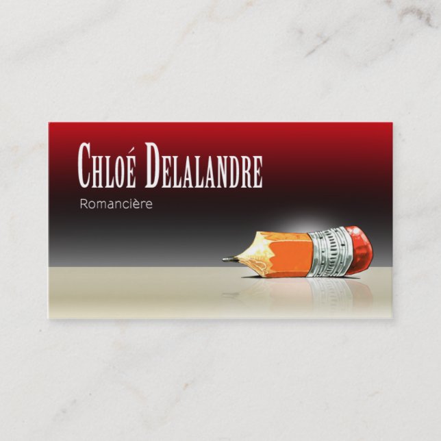 Carte De Visite Rédacteur 5 de romancier de Chloé élégant (Devant)