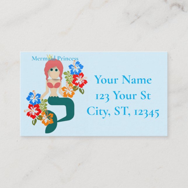 Carte De Visite Redhead Mermaid Princess Thunder_Cove (Dos)