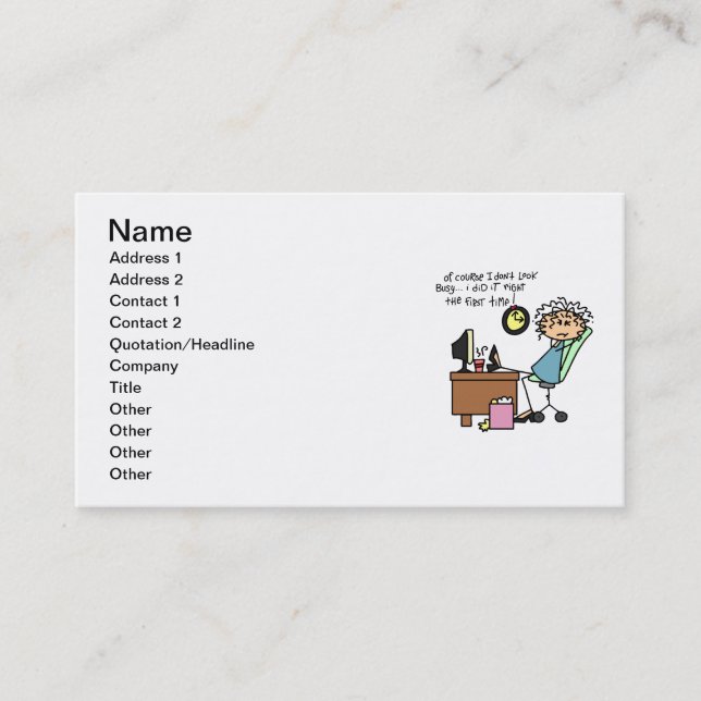 Carte De Visite Redressez la première fois l'humour (Devant)