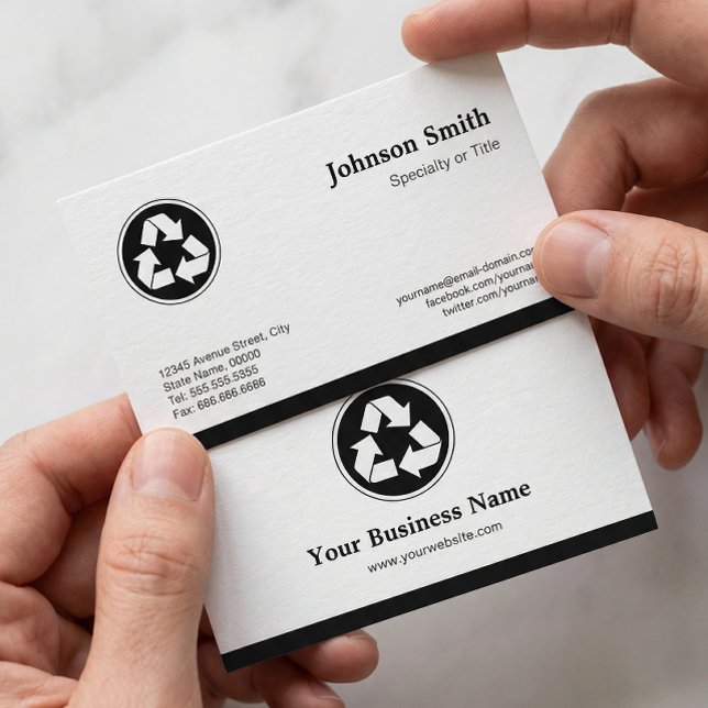 Carte De Visite Réduire la réutilisation Recycle - Symbole de recy (Créateur téléchargé)