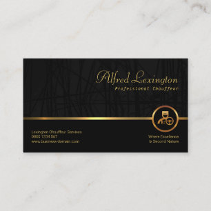 Carte De Visite Reed Plante Grunge Exquise Black Gold Line