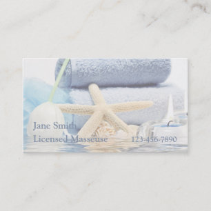 Carte De Visite Réflexion bleue de spa