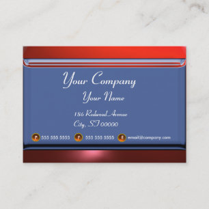 Carte De Visite RÉFLEXIONS 2 RUBY monogramme blanc bleu rouge