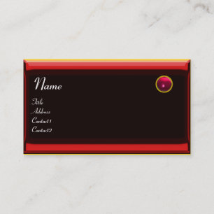 Carte De Visite RÉFLEXIONS 2 RUBY monogramme noir rouge jaune blan