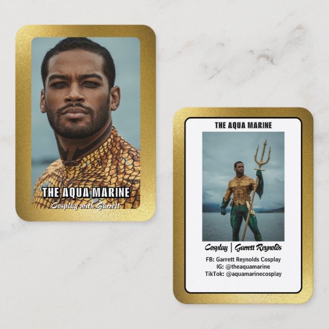 Carte De Visite Réflexions Gold Cosplay Coscard (Devant / Derrière)